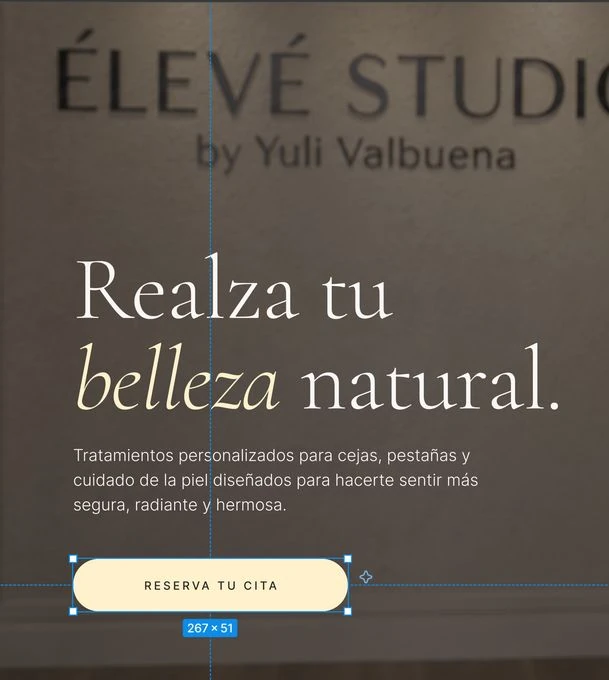 Ajuste del botón de reservas de Élevé Studio en Figma