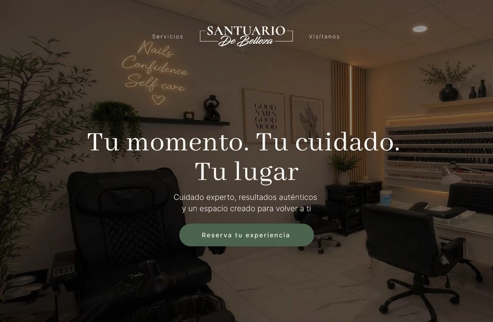 Página de Santuario de Belleza
