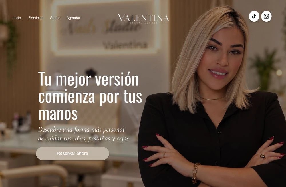 Página de Valentina Beauty Lounge