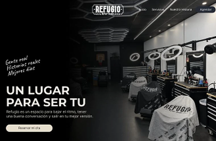 Página de Refugio Barber Studio